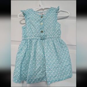 Carter's Blue Sleeveless Sundress with Flutter Sleeves